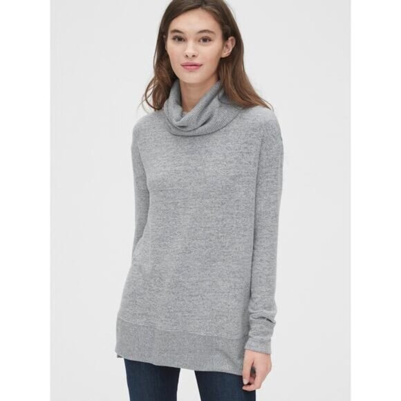 NWT GAP Softspun Cowl-Neck Top Sz Small Gray - Picture 5 of 8